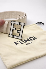 Fendi FF Monogram White Buckle