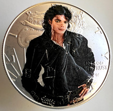 Michael Jackson Bad - American Silver Eagle 1 oz .999 moneta dollaro edizione limitata