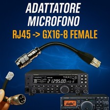 ADATTORE MICROFONO YAESU FT710 FT450D FT897 PRESA RJ45 A PRESA 4 POLI CB GALAXY