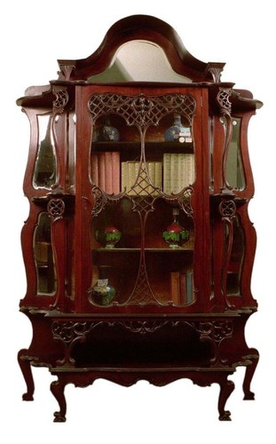 Cabinet vetrina mogano con - vetrina,