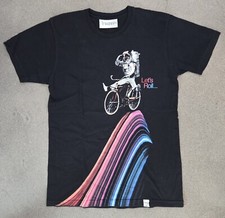 Let's Roll Imaginary Foundation Astronaut On Bike Black Tshirt Mens Size Medium