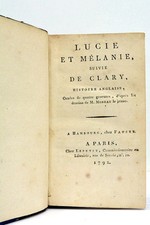Livre ancien ROMAN Lucie et Mélanie Histoire Anglaise belles gravures 1792