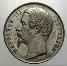 MEDAGLIA NAPOLEONE III 1859 PER INDIPENDENZA ITALIA METALLO BIANCO