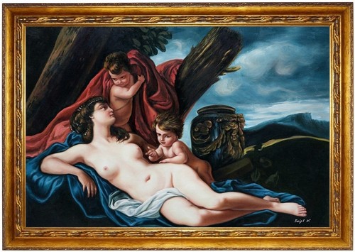 Quadro olio venere cupido - quadro,