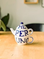 Set da tè Deruta Starbucks, Starbucks vintage dipinto a mano, ceramica bianca blu