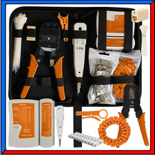 Kit Tester Ethernet per Cavi di Rete LAN RJ45 RJ11 RJ12 Pinza Crimpatrice Plug