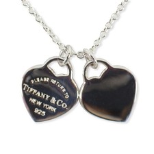 [Usato] Ciondolo doppio cuore TIFFANY/Tiffany 925 Return to Tiffany/j30-26