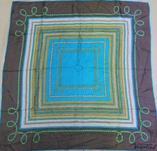 FOULARD 100% PURA SETA SILK SOIE VINTAGE DONNA VALENTINA (1887) 76cm x 80cm