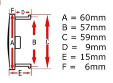 4 PEZZI COPPE COPRIMOZZO CERCHI IN LEGA COMPATIBILI SEAT 60MM BLACK-RED