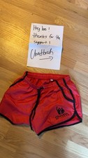 Pantaloncini da palestra Zyzz ChestBrah rossi (con autografo firmato dal fratello di Zyzz)