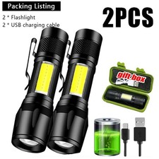 2PCS 2000LM USB Ricaricabile