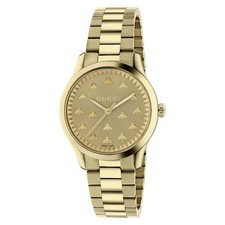 Orologio Gucci G-Timeless Acciaio Inox Placcato Oro 18k Ape 32MM YA1265036
