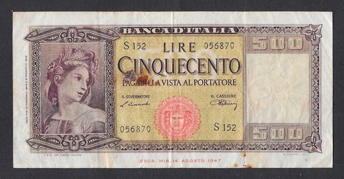 Italia banconota 500 lire - -,