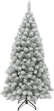 Albero di Natale Roccaraso Innevato 180h cm- Sintetico, Rami 628, Folto, Realist