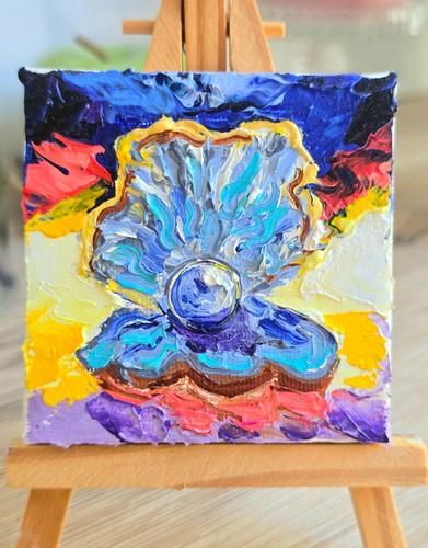 Quadro olio conchiglia - , con