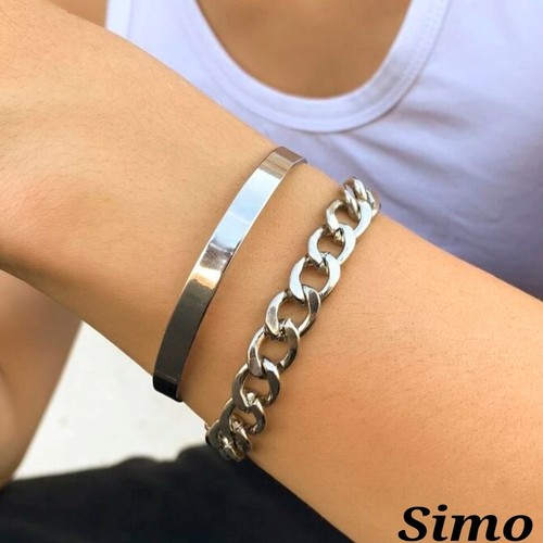 Bracciale acciaio doppio uomo - bracciale,