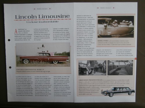 Fiche automobile lincoln - fiche, /