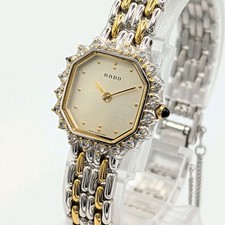Orologio RADO DIASTAR Quarzo Donna Lunetta Dia Ottagonale Oro Argento Combi Y2K 00S