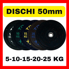 disco dischi per palestra peso pesi BUMPER OLIMPICI 50mm set da 5 10 15 20 25 KG