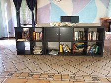 Kallax Scaffale, marrone-nero, 1 modulo 77x147 cm + 1 modulo 77x77 cm 