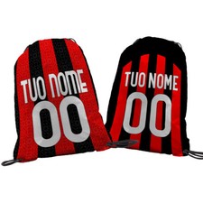 Sacchetto Borsa sport personalizzato con Nome Numero per Tifoso Milan Milanista