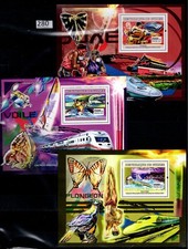 NT GUINEA 2007 - MNH - 3 S/S - OLIMPIADI, CANOTTAGGIO, TRENI