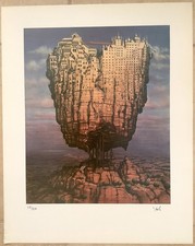 Stampa artistica surreale firmata/numerata 'Europa' 336/450 di Jacek Yerka (scontato)