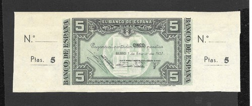 Pesetas 1937 bilbao con - 5,