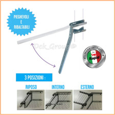 Coppia Bracci Aste Stendibiancheria Stendi Panni Balcone Ribaltabili Pieghevoli