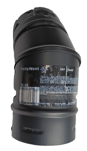 Pelletvent gomito nero - 45°,