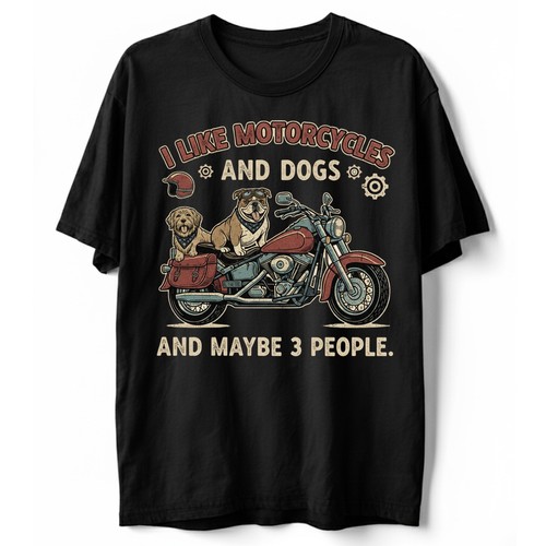 Maglietta like moto cani - i,