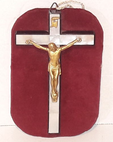 Antico crocefisso madreperla - madreperla, e