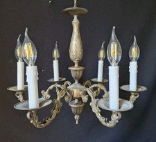  Lampadario medio ottone vintage illuminazione plafoniera 6 bracci molto bello