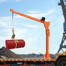 1100LB Truck-Mounted Crane Hoist w/3000lbs Electric Winch Pickup Truck Jib Crane