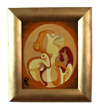 Dipinto stile surrealista copia "All'interno della vista: L'uovo" di Max Ernst