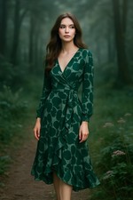 Donna Morgan Floral Wrap Midi