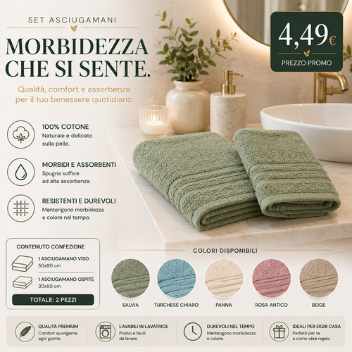 Set asciugamani bagno - set,