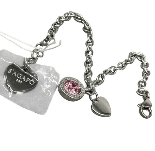 Bracciale catenina charm - , rosa