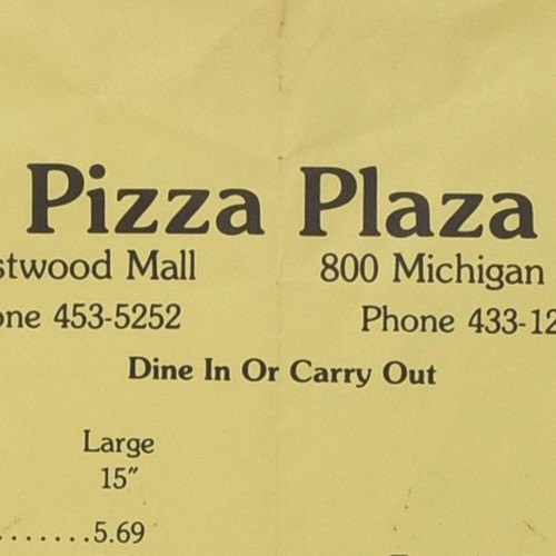 Menù ristorante pizzeria