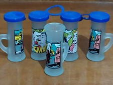 set da 5 Vintage anni 90 KEGLEVICH Vodka KOMIX '99 ,collezione in vetro satinato
