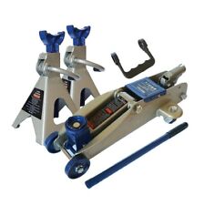 Cric sollevatore idraulico a carrello 2 Ton 2000 Kg + 2 cavalletti per auto 3 T