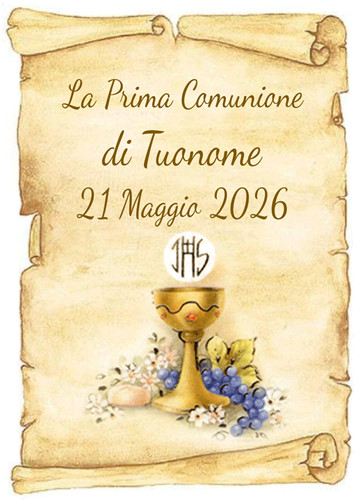 Cialda comunione pergamena - comunione,