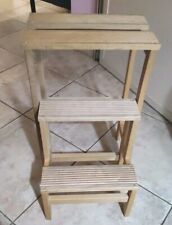 SGABELLO SCALETTA RIBALTINA 3 GRADINI LEGNO 58 x35 x 23cm COLORE  Frassino Usata