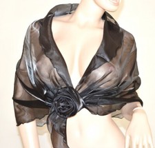 Stola donna nera maxi foulard