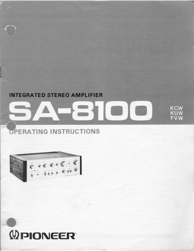 Pioneer 8100 amplifier - pioneer, sa-8100