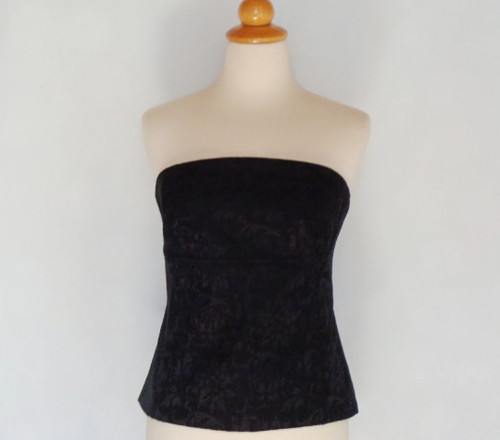 Top corsetto jacquard - , nero