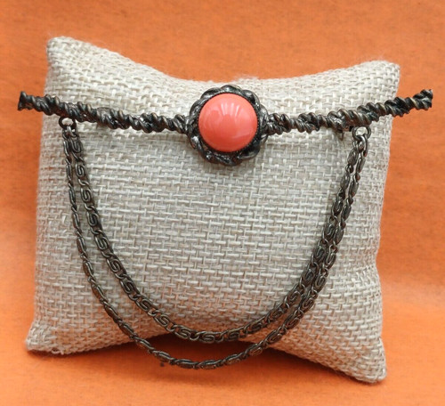 Spilla vintage cabochon tondo - spilla,
