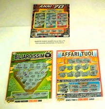 AFFARI TUOI- ANNI 70- BIGLIARDISSIMO- 3 GRATTA E VINCI DA EURO 3,00