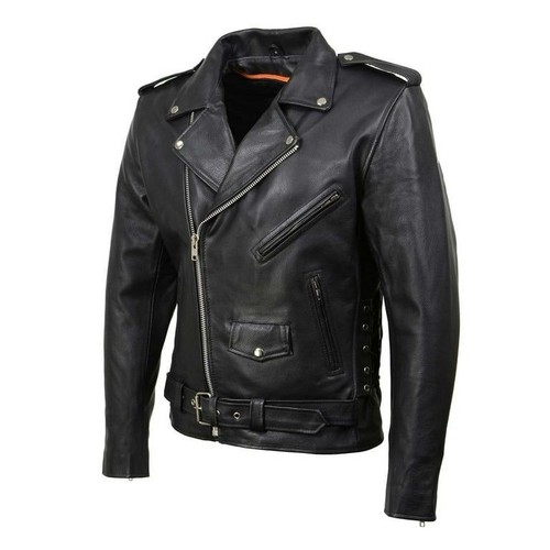 Giacca motociclista pelle - pelle, nera