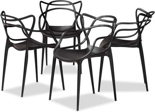 Sedie pranzo master nere - 4x, da
